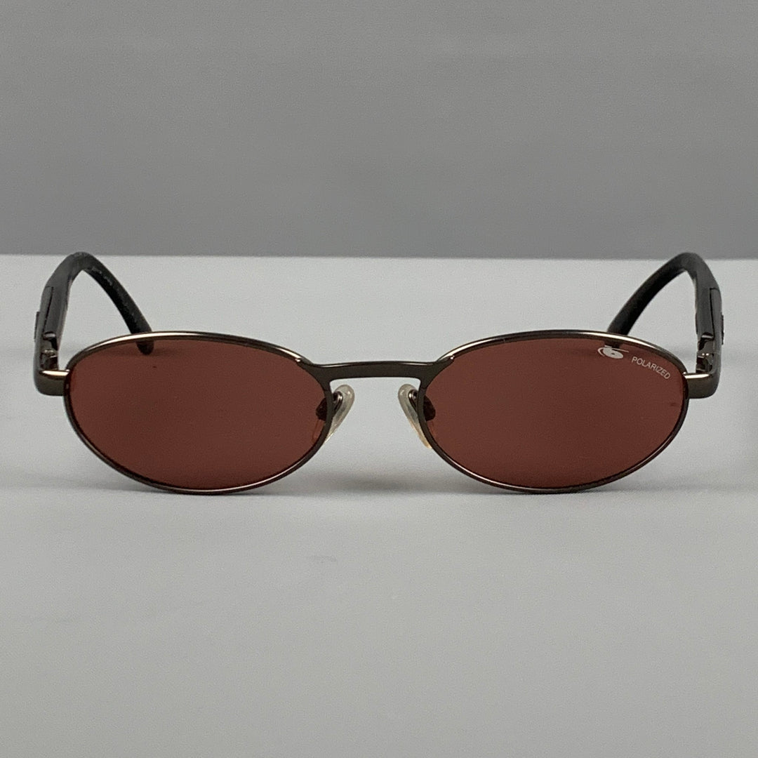 BOLLE Black Metal Oval Rhodia Sunglasses