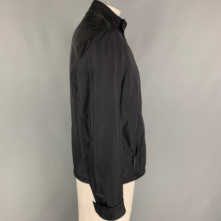 GUCCI Size M Black Nylon Zip Up Jacket
