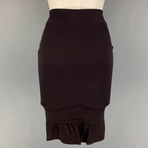 Falda ajustada de mezcla de viscosa berenjena talla M de GUCCI