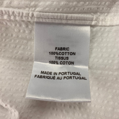 OFFICINE GENERALE Size S White Seersucker Cotton Short Sleeve Shirt