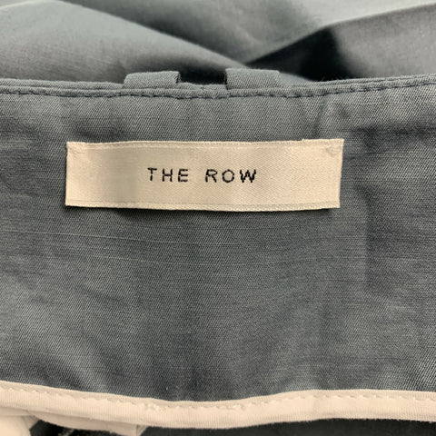 THE ROW Size 0 Grey Cotton Ramie High Waisted Dress Pants