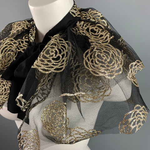 CO S/S 2018 Waist Size One Size Metallic Black & Gold Tule Collar