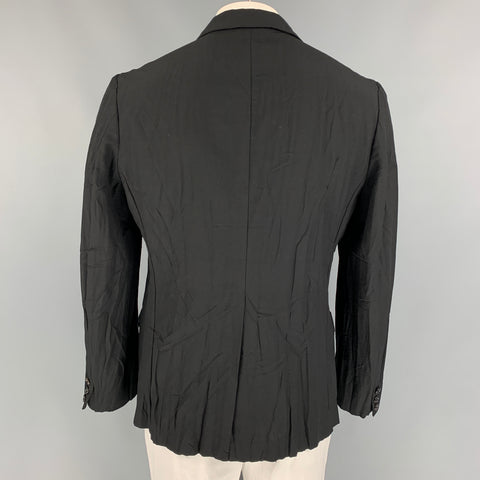COMME des GARCONS HOMME PLUS Size L Black Wrinkled Wool / Mohair Jacket