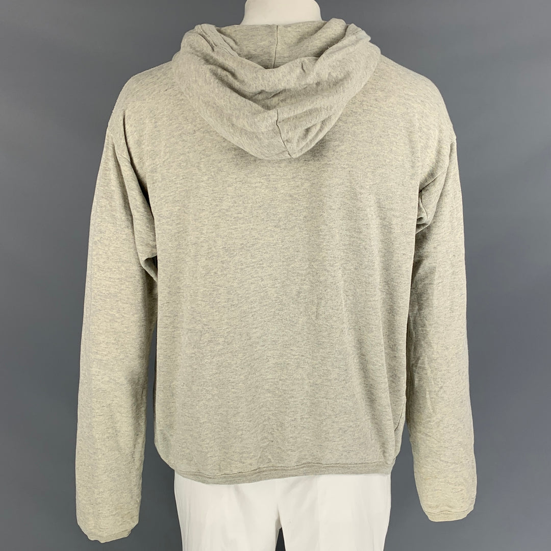 45rpm Size XL Light Grey Heather Cotton Hooded Sweatshirt