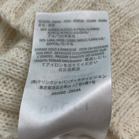 GUCCI Size M Cream Knit Alpaca Wool Turtleneck Sweater
