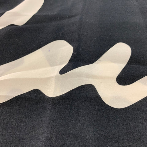 YVES SAINT LAURENT Black White Logo Scarf