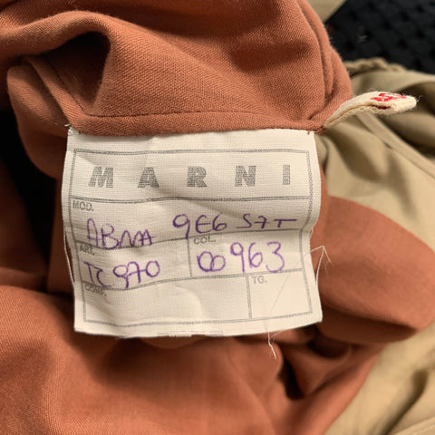MARNI Size 4 Beige Brick Aplique A-Line Dress