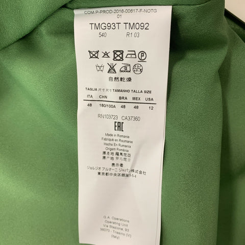 ARMANI COLLEZIONI Size 12 Green Viscose & Polyester Jacket (Indoor) / Blazer