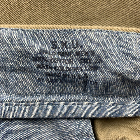 S.K.U. Size 28 Tan Cotton Zip Fly Casual Pants