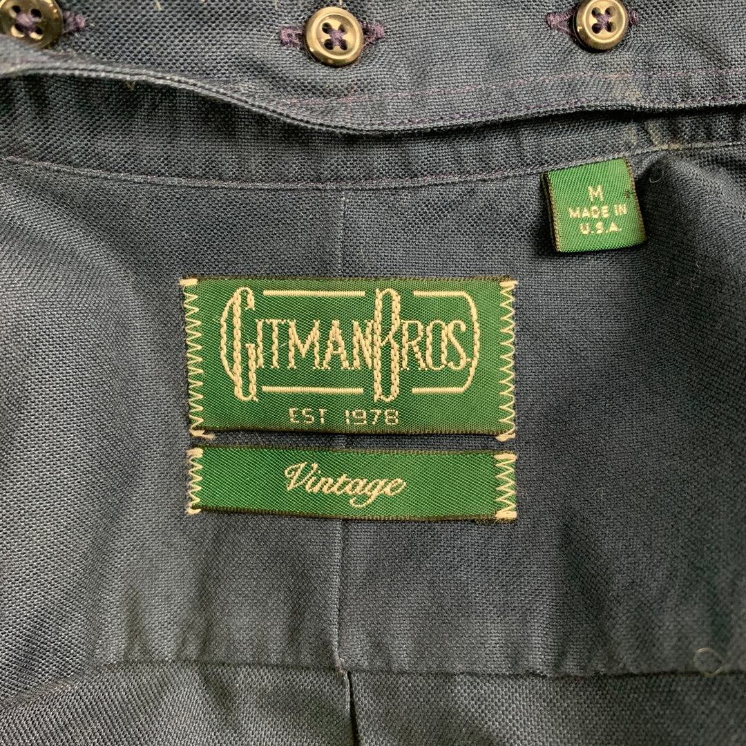 vintage GITMAN BROS Taille M Marine Coton One Pocket Chemise à manches longues
