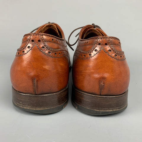 ALDEN 911 Taille 15 Chaussures à lacets en cuir perforé cognac marron