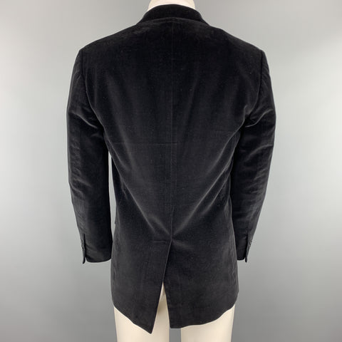 MARC JACOBS Size 36 Black Cotton Velvet Notch Lapel Sport Coat