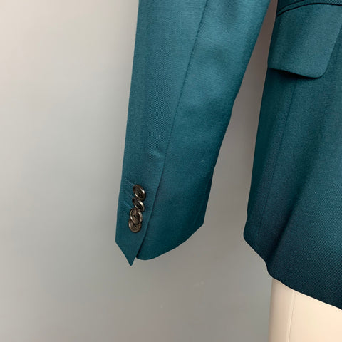 PAUL SMITH Soho Fit Size 40 Regular Green Wool Notch Lapel Sport Coat