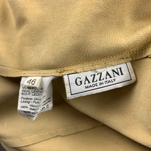 GAZZANI Size 10 Beige Suede Buttoned Shirt