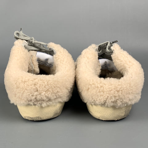 GOLDEN GOOSE Superstar Size 7 Natural Textured Shearling Slip On Loafers