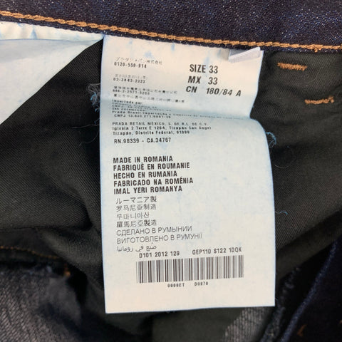 PRADA Size 33 Blue Cotton Slim Jeans