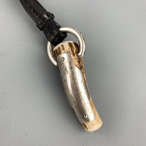 YVES SAINT LAURENT Rive Gauche by Tom Ford Spring 2004 Black Leather Horn Necklace