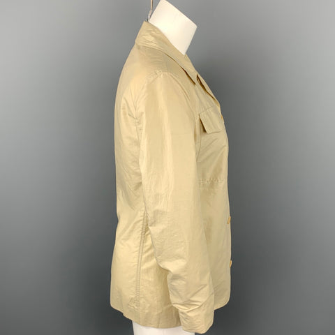 STRENESSE Chaqueta abotonada con bolsillo de parche de algodón beige talla 6