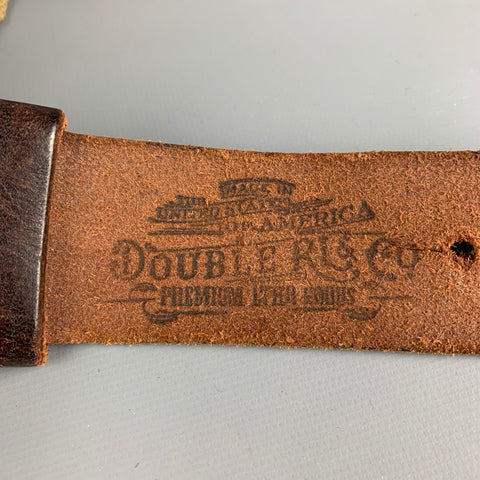RRL by RALPH LAUREN Size 34 Brown Khaki Studded Leather Canvas Belt