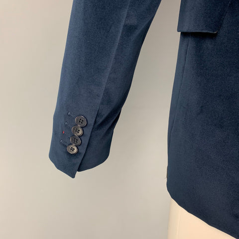 PS by PAUL SMITH Size 38 Navy Black Velvet Cotton Notch Lapel Sport Coat