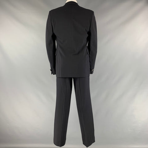 DIRK BIKKEMBERGS  Size 40 Black Solid Wool  Elastane Notch Lapel Suit