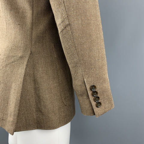J CREW 38 Regular Brown Diagonal Stripe Cotton Blend Sport Coat