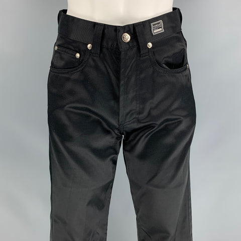 VERSACE JEANS COUTURE Size 28 Black Cotton / Polyamide Jean Cut Casual Pants