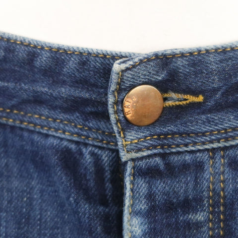 RAF by RAF SIMONS Size 34 Indigo Distressed Denim Button Fly Jeans