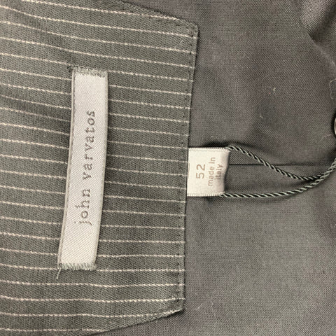 JOHN VARVATOS Size 42 Black Grey Pinstripe Cotton Blend Sport Coat