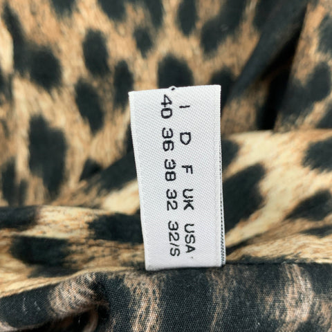 MOSCHINO Size S Beige Brown Animal Print Cotton Sleeveless Casual Top