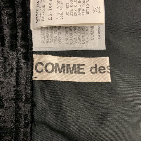 COMME des GARCONS Taille S Jupe Noir Polyester / Rayonne Ourlet Asymétrique Perles Noires