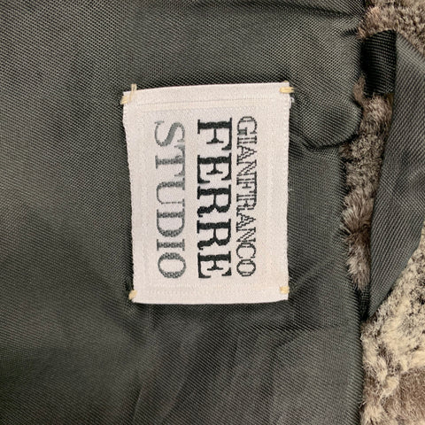 GIANFRANCO FERRE Taille 6 Manteau à capuche en viscose taupe