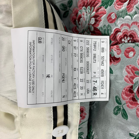 GUCCI by Alessandro Michele Size 36 Green Rose Floral Silk Polyester Tuxedo Suit