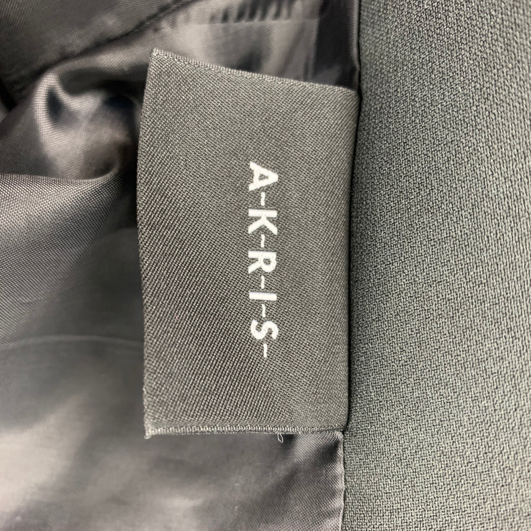 AKRIS Size 6 Charcoal Acetate / Viscose Pencil Mid-Calf Skirt