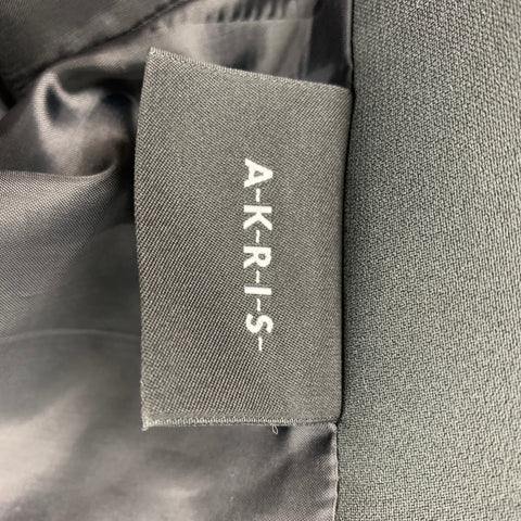AKRIS Size 6 Charcoal Acetate / Viscose Pencil Mid-Calf Skirt