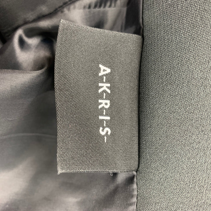 AKRIS Size 6 Charcoal Acetate / Viscose Pencil Mid-Calf Skirt