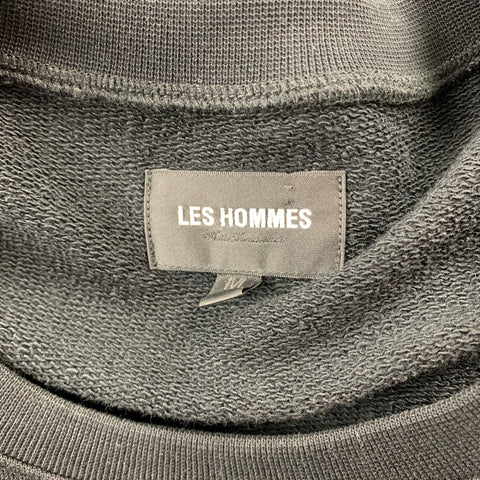 LES HOMMES Size M Black Cotton Crew-Neck Bondage Strap Sweatshirt