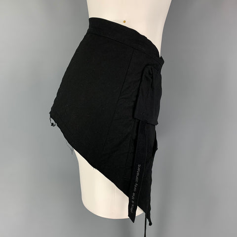 STUDIO B3 Size L Black Cotton Mini Overskirt