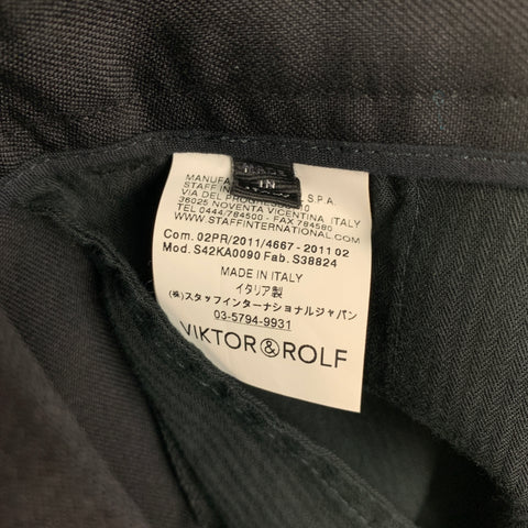 VIKTOR & ROLF Size 34 Black Wool Zip Fly Dress Pants