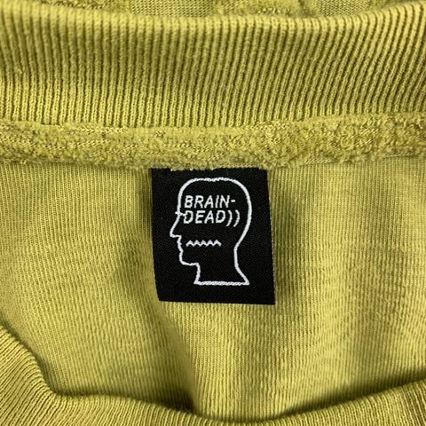 BRAIN DEAD Size M Olive Textured Cotton Polyester Crew-Neck T-shirt