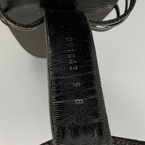 GUCCI Taille 9 Sandales à bride en cuir noir