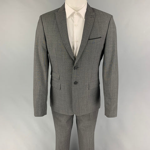 THE KOOPLES Talla 38 Traje de solapa de pico de lana gris oscuro