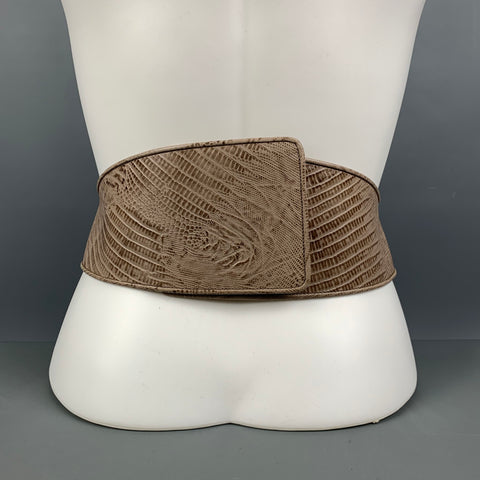 DONNA KARAN Size S Beige Tan Embossed Leather Belt