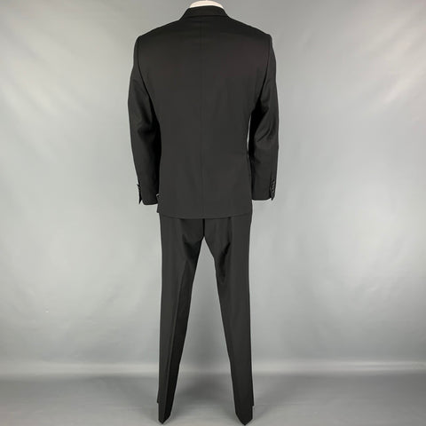 SAKS FIFTH AVENUE by Samuelsohn Size 44 Regular Black Wool Notch Lapel Suit