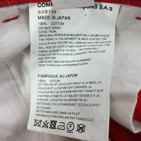 COMME des GARCONS SHIRT Size 34 Red Black Dyed Cotton Casual Pants