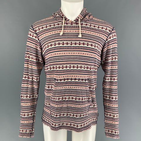 JUNYA WATANABE Size M Navy Red Cotton Hooded Sweatshirt