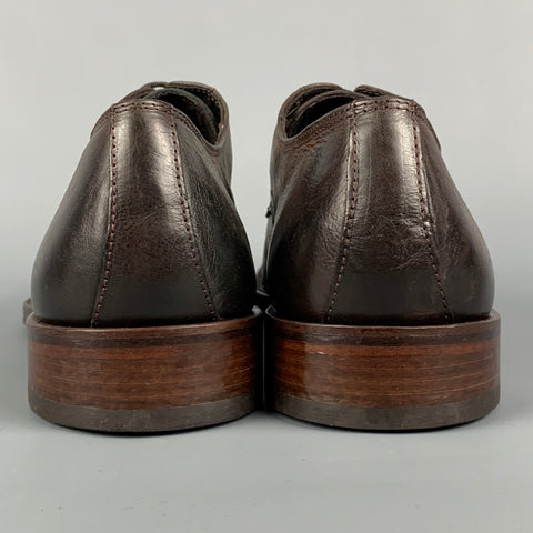 ANTONIO MAURIZI Taille 10 Chaussures à lacets en cuir marron