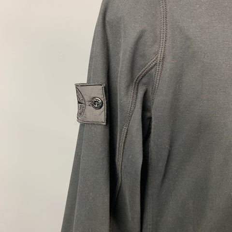 STONE ISLAND Shadow Project Size XL Black Cotton Long Windbreaker Jacket