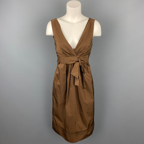 LIDA BADAY Taille 8 Robe fourreau sans manches en polyester marron