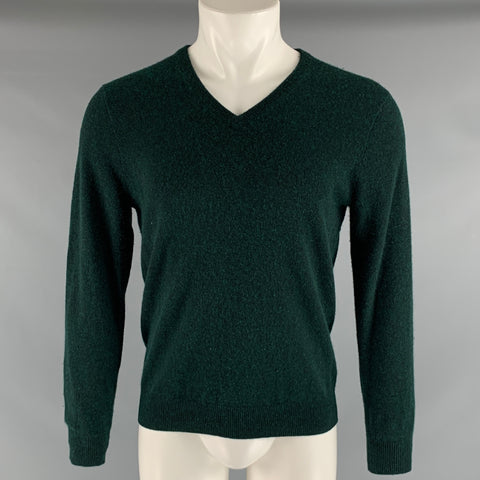 J.CREW Size S Green Heather Cashmere V-Neck Pullover
